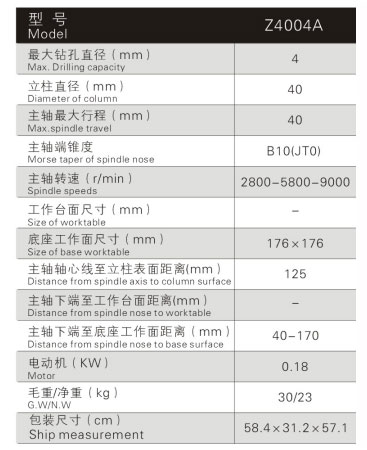 Z4004A工業(yè)臺鉆