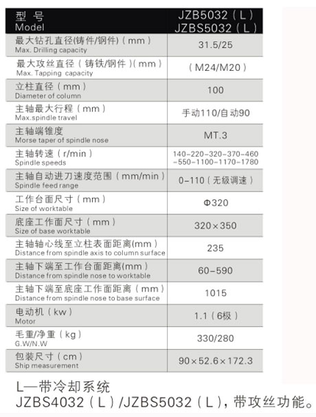 JZB5032(L)自動(dòng)進(jìn)刀鉆床